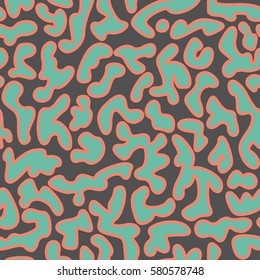 Abstract colorful ornate texture. Seamless fashion pattern with curved elements. Vector background. Modern camouflage. Design for print, fabrics, textile, wrapping paper, wall paper, invitation cards.