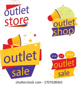 Abstract Colorful outlet logo designs in white colour background