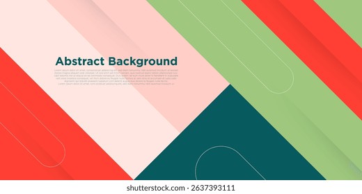 Abstract colorful overlap background. Green and orange papercut shapes pattern element background. Simple square theme banner. Eps10 vector