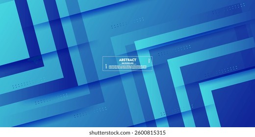 Abstract colorful overlapping background in modern blue with stripes. Simple abstract square box background for banner, flyer, design and business card. Vector Eps10