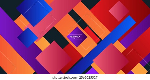 Abstract colorful overlapping background template with square paper cut pattern. Popular background with shadow design. Vector Eps10