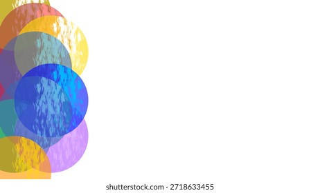 Abstractas fondo de círculos superpuestos de colores con textura de acuarela