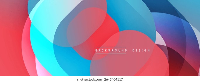 Abstract colorful overlapping circles create dynamic visual effect. Modern design with gradients, suitable for backgrounds.