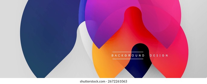 Abstract colorful overlapping circles create dynamic visual effect. Modern design suitable for backgrounds, presentations.