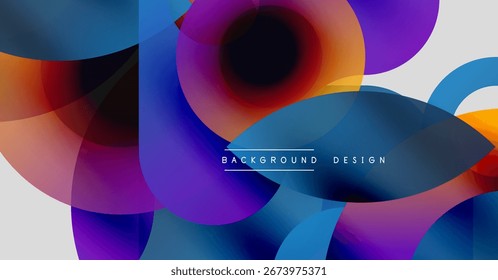 Abstract colorful overlapping circles create dynamic visual effect. Modern design suitable for backgrounds, presentations.