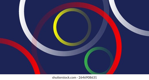 Abstract colorful overlapping circles on dark blue background, vector illustration, eps10.