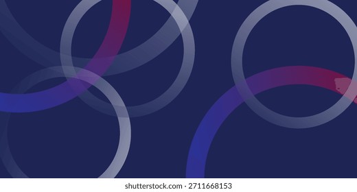 Abstract colorful overlapping circles on dark blue background, vector illustration