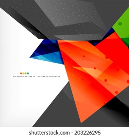 Abstract colorful overlapping shapes 3d composition