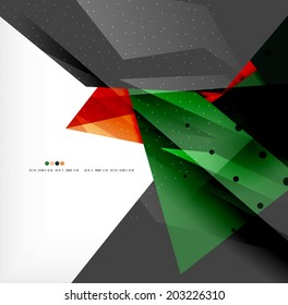 Abstract colorful overlapping shapes 3d composition