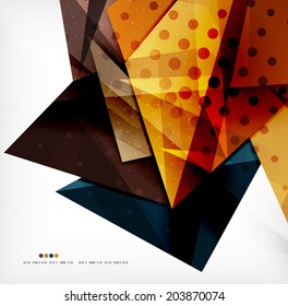 Abstract colorful overlapping shapes 3d composition