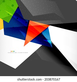 Abstract colorful overlapping shapes 3d composition