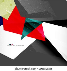 Abstract colorful overlapping shapes 3d composition