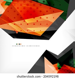 Abstract colorful overlapping shapes 3d composition