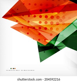 Abstract colorful overlapping shapes 3d composition