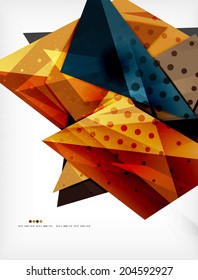 Abstract colorful overlapping shapes 3d composition