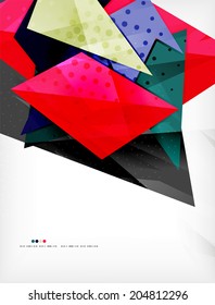 Abstract colorful overlapping shapes 3d composition