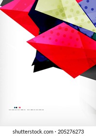 Abstract colorful overlapping shapes 3d composition