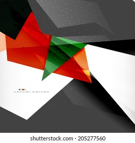 Abstract colorful overlapping shapes 3d composition