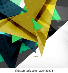 Abstract colorful overlapping shapes 3d composition