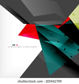 Abstract colorful overlapping shapes 3d composition