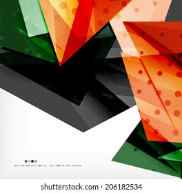 Abstract colorful overlapping shapes 3d composition