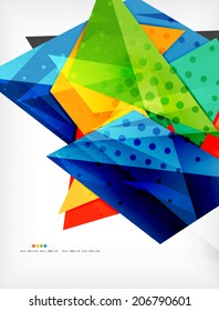 Abstract colorful overlapping shapes 3d composition