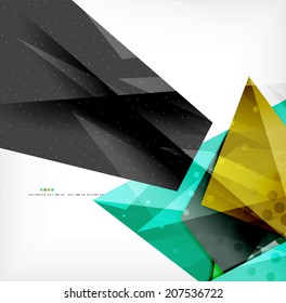 Abstract colorful overlapping shapes 3d composition