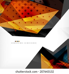 Abstract colorful overlapping shapes 3d composition