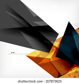 Abstract colorful overlapping shapes 3d composition
