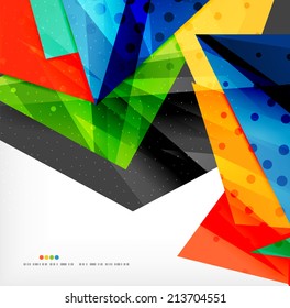 Abstract colorful overlapping shapes 3d composition
