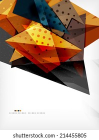 Abstract colorful overlapping shapes 3d composition