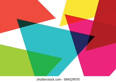 Abstract colorful overlapping shapes 3d composition