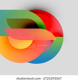 Abstractas Formas de colores superpuestos crean una composición visual dinámica. Los Elementos de diseño modernos sugieren fluidez, energía e innovación.