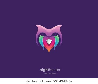 Abstract colorful owl face logo