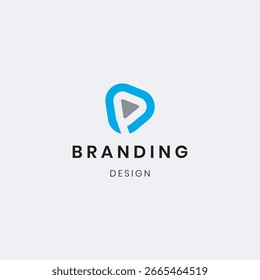 Abstract colorful "P" monogram logo isolated 