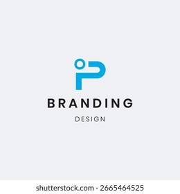 Abstract colorful "P" monogram logo isolated 