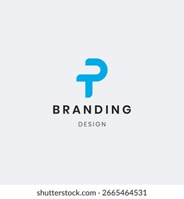 Abstract colorful "P" monogram logo isolated 
