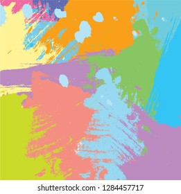 abstract colorful paint brush and drops background. creative colorful nice brush strokes and hand drawn for your design. vector illustration