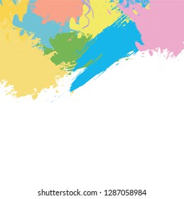 abstract colorful paint brush and grunge background. creative colorful nice brush strokes and hand drawn for your design. vector illustration