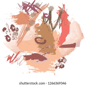 abstract colorful paint brush and scribble lines textures background. creative colourful brush strokes and hand drawn for your design. vector illustration 