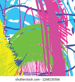 abstract colorful paint brush and scribble lines texture background. creative colorful nice brush strokes and hand drawn for your design. vector illustration