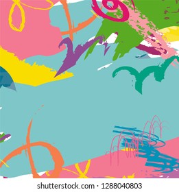 abstract colorful paint brush and scribble lines background. creative colorful nice brush strokes and hand drawn for your design. vector illustration