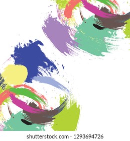 abstract colorful paint brush and scribble background. creative colourful nice brush strokes and hand drawn for your design 