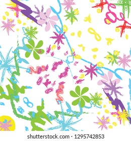 abstract colorful paint brush and scribble lines pattern background