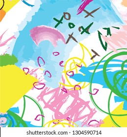 abstract colorful paint brush and scribble lines pattern background. colorful nice brush strokes and hand drawn for your design. kids sketch drawing pattern. modern beautiful grunge and stripes patter