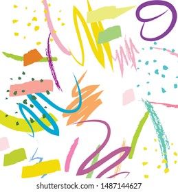 Abstract colorful  paint brush and  scribble lines pattern background. colorful  nice brush strokes and hand drawn background.  beautiful grunge and stripes  background. cute kids sketch drawing