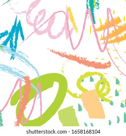 Abstract colorful  paint brush and  scribble lines pattern background. colorful  nice brush strokes and hand drawn for your design.  beautiful grunge and stripes  backdrop. cute kids sketch drawing