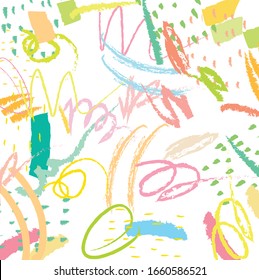 Abstract colorful  paint brush and  scribble lines pattern background. colorful  nice brush strokes and hand drawn for your design.  beautiful grunge and stripes  background. cute kids sketch drawing