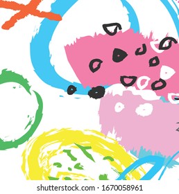 Abstrakter bunter Pinsel und kreide Linien, Muster Hintergrund. farbenfrohe, schöne Pinselstriche und handgezeichnet für Ihr Design.  schöner Hintergrund aus Grunge und Streifen. süße Kinderskizze