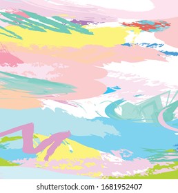 Abstract colorful  paint brush and  scribble lines pattern background. colorful  nice brush strokes and hand drawn for your design.  beautiful grunge and stripes  background. cute kids sketch drawing
